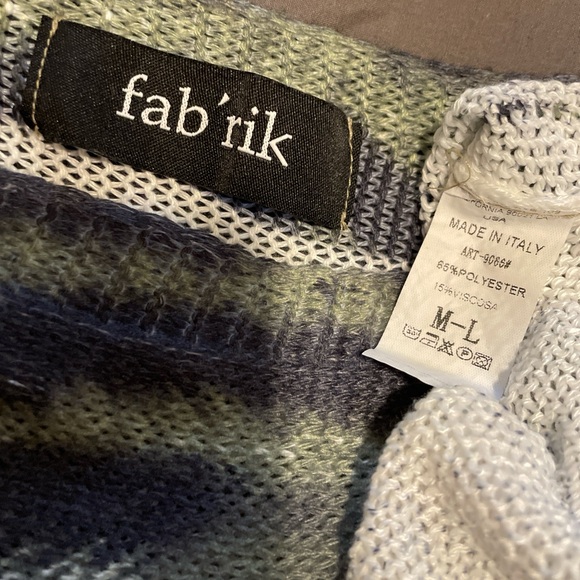 Fab’rik Knit Top Size M-L Open Weave Earthy Abstract Animal Print Relaxed Fit - Picture 6 of 8